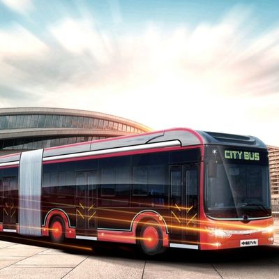 バス18メートルのZev電気乗客バス50座席乗客定員69のKm/Hの150