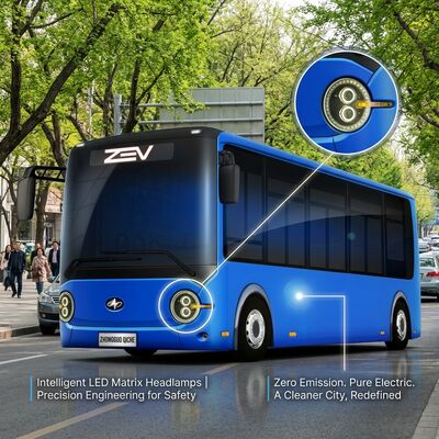 95.25 kWhバッテリー搭載、航続距離180kmの6m 16人乗り純電気バス（公共交通機関用）